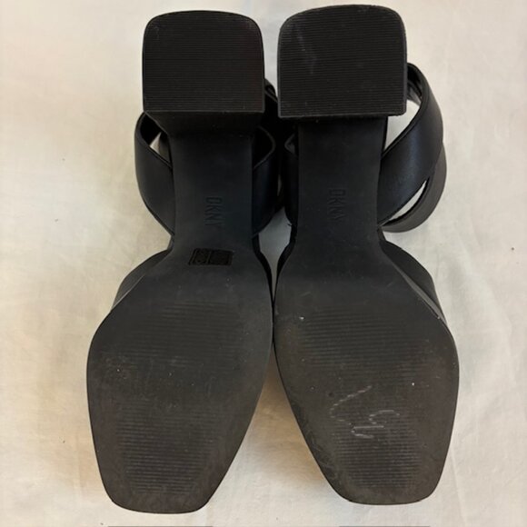 DKNY Briella Black Platform Block Heel Ankle Strap Pump Size 7.5M - Picture 8 of 12